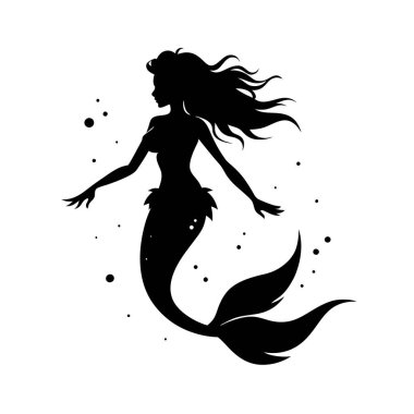 Denizin Derinliklerini Keşfeden Büyülü Denizkızı Vektör Simgesi Simgesi İllüstrasyonu