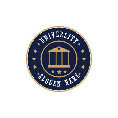 Prestijli Üniversite Eğitimde Mükemmellik, Yenilik ve Parlak Geleceğin Rozet Tasarım Logosu Simgesi Vektörü Liderliği