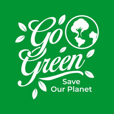 Bastır Yeşil Betik Vektör Tasarımı Gezegenimizi Kaydet