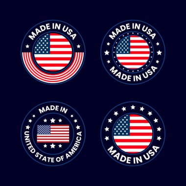 ABD Bayrak Amblemi Vektör Kümesinde Yapıldı