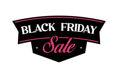 Kara Cuma İndirimli Pembe Kurdele Vektörü