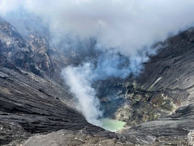 Bromo volkanı krateri, Bromo tengger semeru ulusal parkı, Doğu Java, Endonezya.