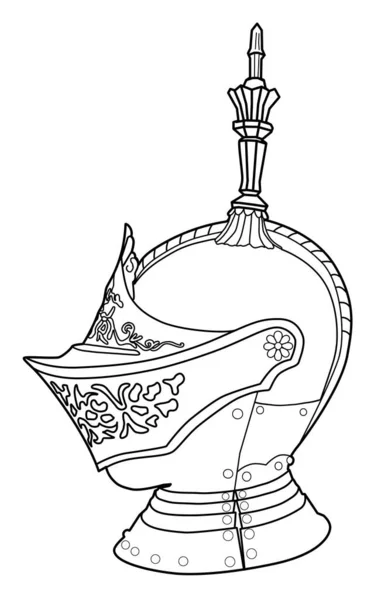 Knight Helmet Sketch Engraving White Background — Stock Photo, Image