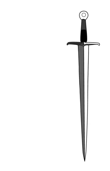 白色背景的剑的轮廓 — 图库照片