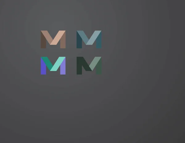Logo Lettres Élégantes Colorées Sur Fond Gris — Image vectorielle