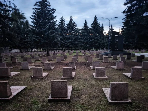 Leerer Friedhof Mit Kreuzen — Stockfoto