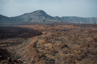 Lanzarotun volkanik manzarası, kanarya adaları.