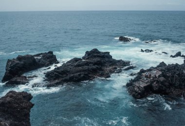 Dalgalı Rocky Deniz Kıyısı