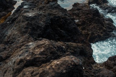 Dalgalı güzel kayalık deniz kıyıları
