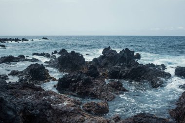Dalgalı güzel kayalık deniz kıyıları