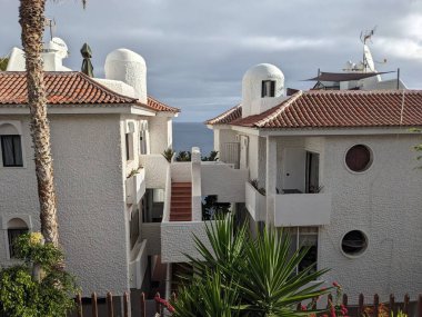 Puerto de la Cruz, Tenerife, Kanarya Adası, İspanya ve Avrupa şehir caddelerinin manzarası