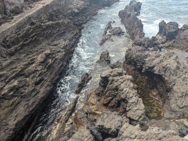 Tenerife, Kanarya Adası, İspanya ve Avrupa 'da Atlantik Okyanusu' nun Rocky kıyısı