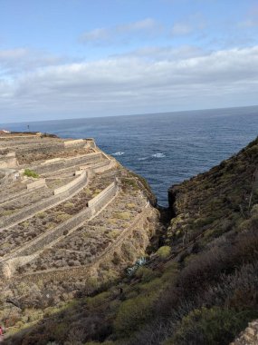 Atlantik Okyanusu 'ndaki tepeler, Barranco de Las Arenas, Puerto De La Cruz, Tenerife, Kanarya Adası, İspanya