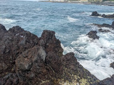 Tenerife, Kanarya Adası, İspanya ve Avrupa 'da Atlantik Okyanusu' nun Rocky kıyısı
