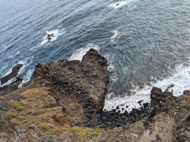 Tenerife, Kanarya Adası, İspanya ve Avrupa 'da Atlantik Okyanusu' nun Rocky kıyısı