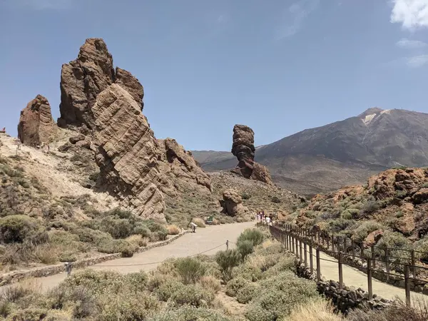 Tenerife 'nin volkanik kaya manzarası, Kanarya Adası, İspanya