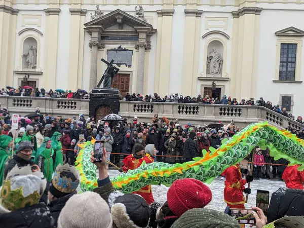 Warsaw Polonia Enero 2024 Procesión Disfrazada Epifanía Desfile Del Día — Foto de Stock