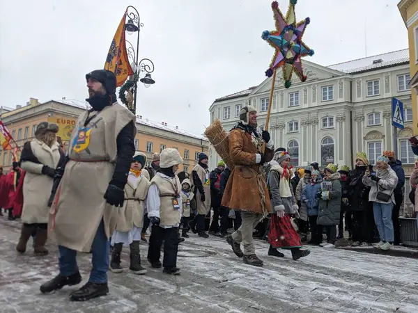 Warsaw Polonia Enero 2024 Procesión Disfrazada Epifanía Desfile Del Día —  Fotos de Stock