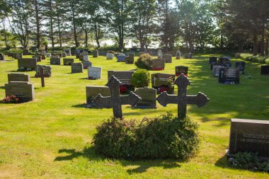 Norveç 'teki Moss Kierkegaard mezarlığının manzarası   