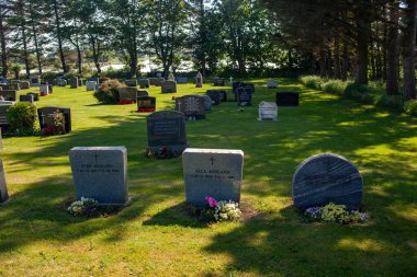 Norveç 'teki Moss Kierkegaard mezarlığının manzarası   