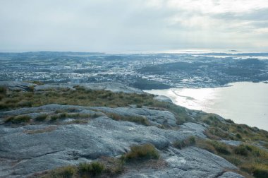  Dalsnuten Dağı - panoramik çekim, Stavanger, Norveç, Avrupa