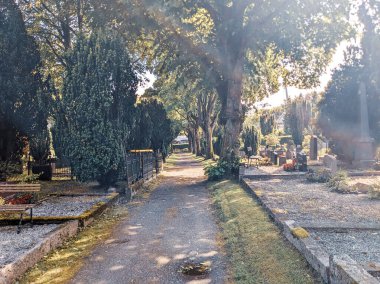 Norveç 'teki Moss Kierkegaard mezarlığının manzarası   