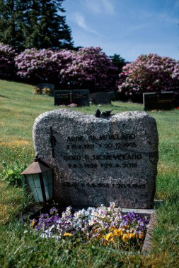 Norveç 'teki Moss Kierkegaard mezarlığının manzarası   