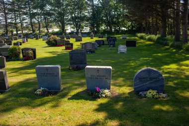 Norveç 'teki Moss Kierkegaard mezarlığının manzarası   