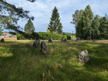  Ostfold, Norveç 'teki Hunnfelt' de taş çemberler. 