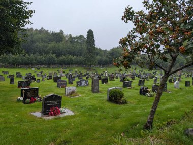 Norveç 'in Rogaland ilçesinde Suldal Belediyesinde Mezarlık