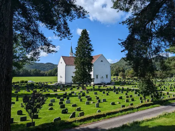 stock image Jelsa Church is a parish church of the Church of Norway in Suldal Municipality in Rogaland county, Norway