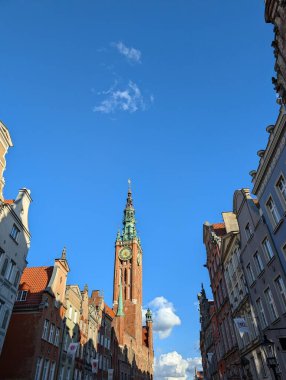 Gdansk, Polonya - 27 Eylül 2024: Gdansk Eski Kenti, Polonya 'nın güzel mimarisi.