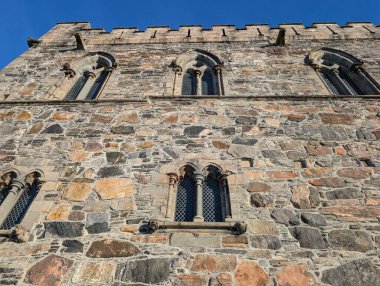 BERGEN, NORWAY - November 23, 2024: Close up of architectural details of The King Hakon's Hall. City Museum in Bergen. clipart