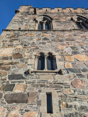 BERGEN, NORWAY - November 23, 2024: Close up of architectural details of The King Hakon's Hall. City Museum in Bergen. clipart