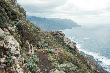 Okyanusla kayalık kayalıkların güzel bir görüntüsü.