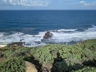 Roque de las Bodegas, Taganana, Tenerife, Kanarya, İspanya, Avrupa 'nın kayalık sahil şeridi