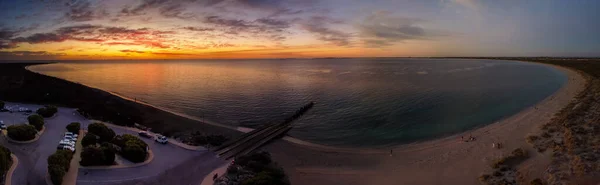 stock image Arial sunset at Long Point Jetty with people fishing and swimming, Port Kennedy - Rockingham