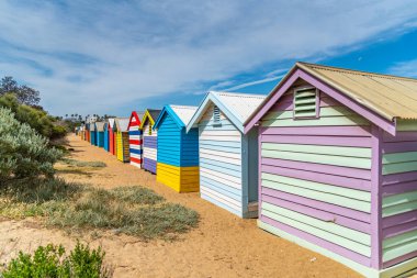 Melbourne, Victoria / Avustralya - 11 / 01 / 2019 St Kilda Beach, Port Phillip 'te Melbourne şehir merkezine 6 kilometre uzaklıkta bulunan bir plajdır. Melbourne 'un en ünlü plajı..