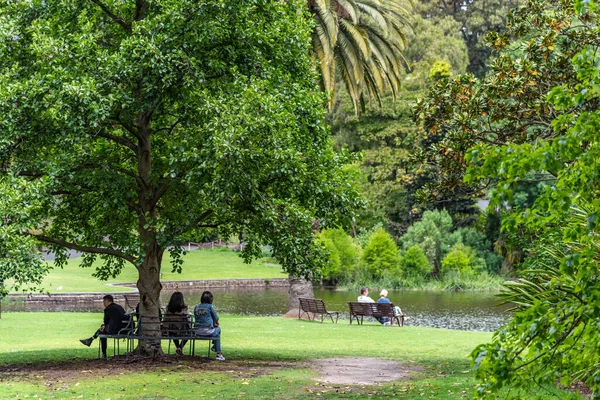 Melbourne Victoria Australien 2019 Menschen Genießen Die Entspannende Umgebung Der — Stockfoto