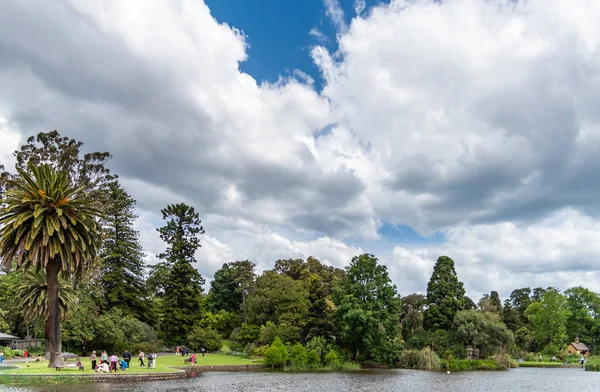 Melbourne Victoria Australien 2019 Schöne Parklandschaften Und Seen Botanischen Garten — Stockfoto