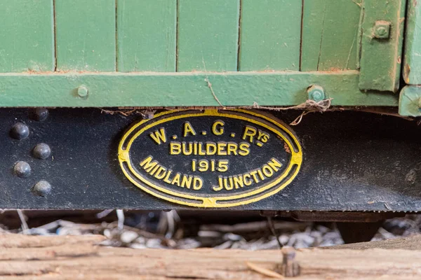 Northam Australia 2020 Old Steam Engine Plaque Northam Railway Station — 스톡 사진