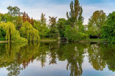 Varşova, Mazovia Eyaleti / Polonya - 05 / 06 / 2019. Park Ujazdowski, Polonya 'nın en pitoresk parklarından biridir..