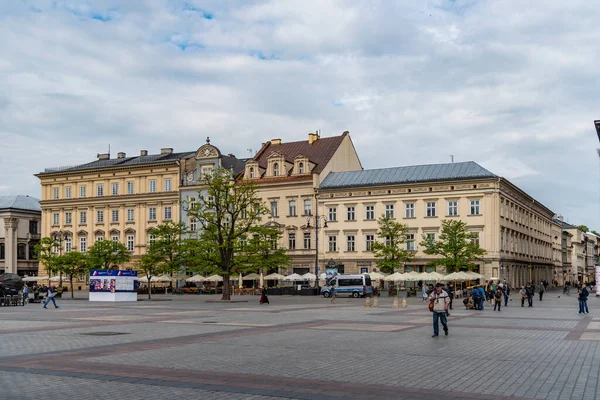 Krakkó Kis Lengyelország Lengyelország 2019 Krakkó Piac Tér Nagyon Népszerű — Stock Fotó