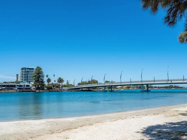 stock image Mandurah, WA / Australia - 02/07/2020. The new Mandurah Traffic Bridge has increased traffic capacity and provides the community with an iconic structure.