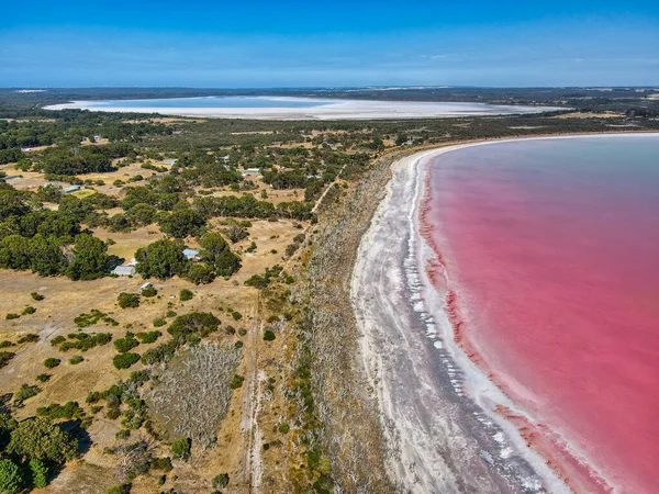 Lake Warden is a salt lake in Esperance region of Western Australia which was pink in colour unlike Pink Lake which was not pink.