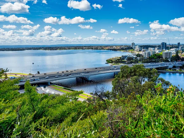 Perth Australia 2021 View Narrows Bridge Swan River South Perth — Stock Photo, Image