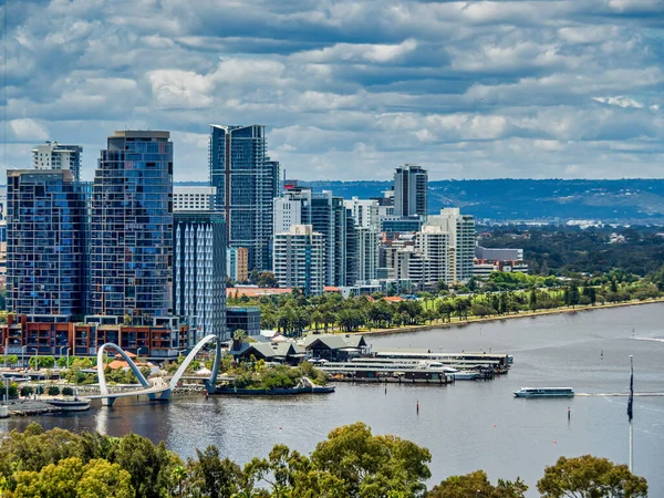 Perth Australia 2021 View Swan River Perth City Elizabeth Quay — Stock Photo, Image