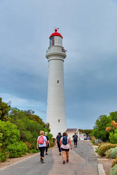 Aireys Inlet Vic Austrália 2021 Split Point Lighthouse Uma Atração Fotos De Bancos De Imagens