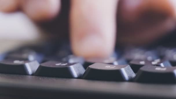 Remote Student Typing Homework Black Keyboard Submit Review Businessman Typing — Αρχείο Βίντεο