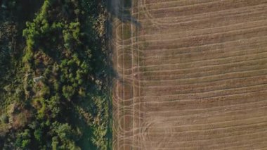 Bir hava perspektifi, çeşitli ormanlık alanlarla birlikte ekilmiş bir alanın karmaşık desenlerini sergiler. Bu manzara, doğal manzarayla birleşen tarımın güzelliğini yakalar..